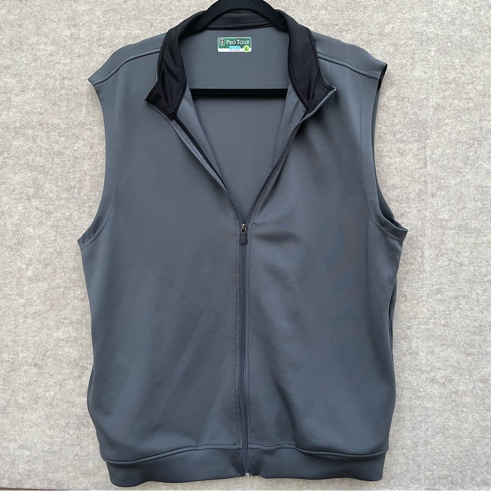 Pro Tour cool play men’s golf vest Large collared full zip